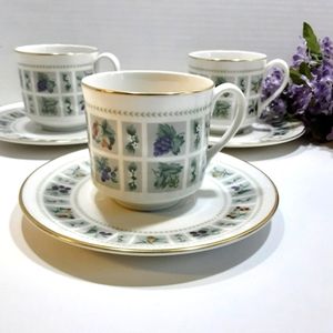 3 Royal Doulton Tapestry Cups & Saucers TC1024 Vintage Fruit Flower Cottagecore